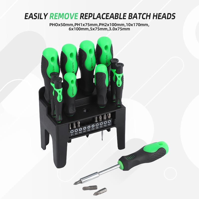 118-Piece Screwdriver Bit Set with Demagnetizer & Multicolor Racks