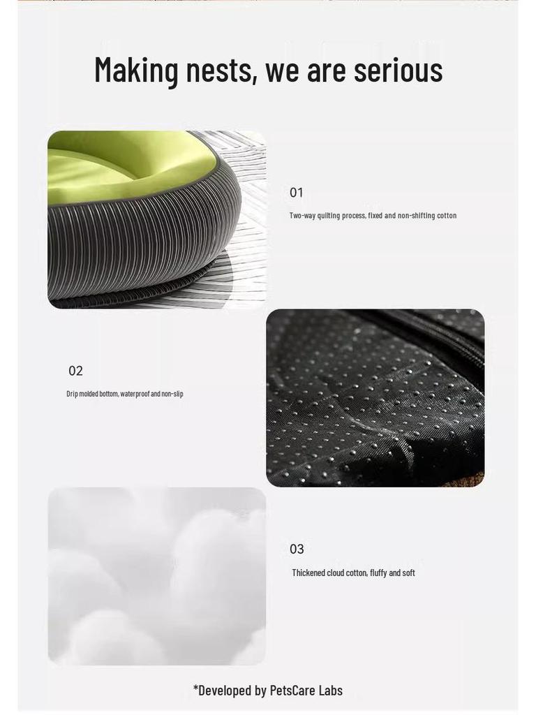 Four Seasons Washable Dog & Cat Bed: Removable, Warm Sofa Cushion for Dogs & Cats of All Sizes