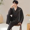 Autumn Winter Men Cotton Pajamas Long Sleeves Long Pants Pajama Sleepwear Lapel Fashion Man Homewear