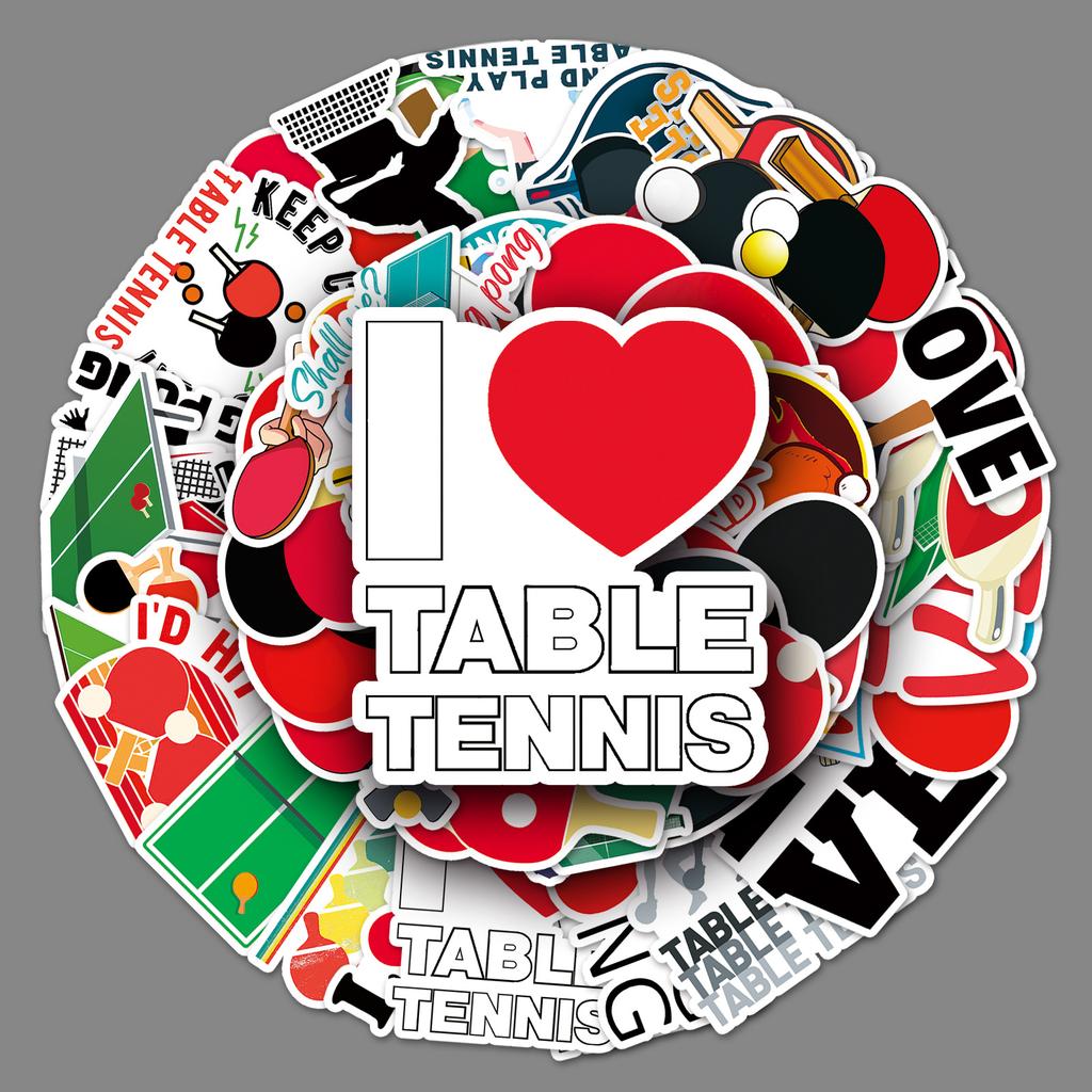 50 Tischtennis Doodle Personalisierte Sportperipherie DIY Handy Skateboard Koffer Aufkleber Wasserdicht