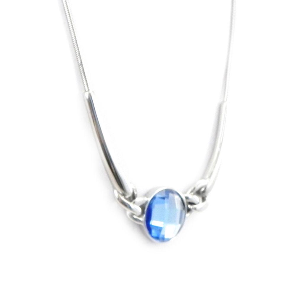 Altesse [I2881] - Tanzanite Blue 'Calypso' Steel Necklace