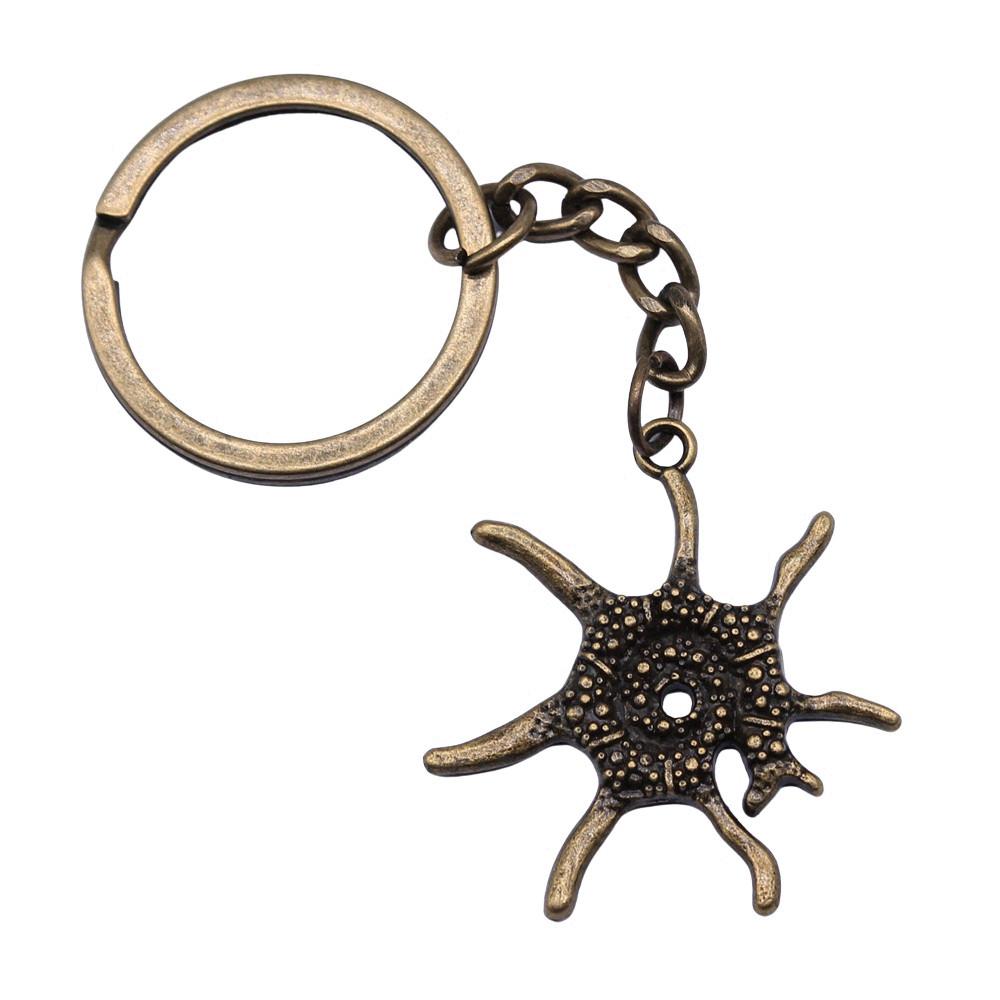 Skeleton Mermaid Charm Keychain Gothic Halloween Key Ring 28mm Ring