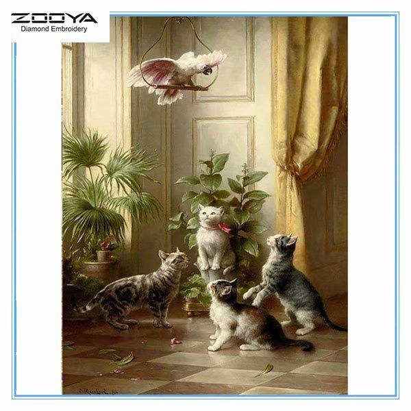 

ZOOYA DIY 3D Алмазная вышивка крестиком домашний декор кошка