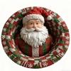 Non-Slip Round Vortex Carpet Santa Claus Christmas Doormat 3D Illusion Rug  Christmas