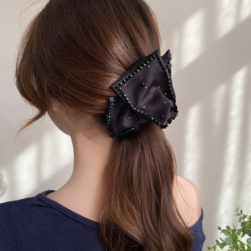 Elegant Large Bow Hair Claw Crab Pearls Hairpins Women Girls Sweet Hair Ornament Hair Clips Hair Accessories