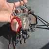 Stylish Leather Cord Keychain Makeup Mirror Portable Travel Essential Stylish Cosmetic Accessory Gift Metal Key Holder