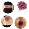 Vintage Big Flower Choker Necklace for Women Gifts Elegant Lace-up Rope Chain Necklace Fashion Jewelry Accessories