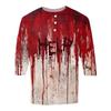Men's Halloween Print Raglan Dralan Three-quarter Sleeve Casual Top