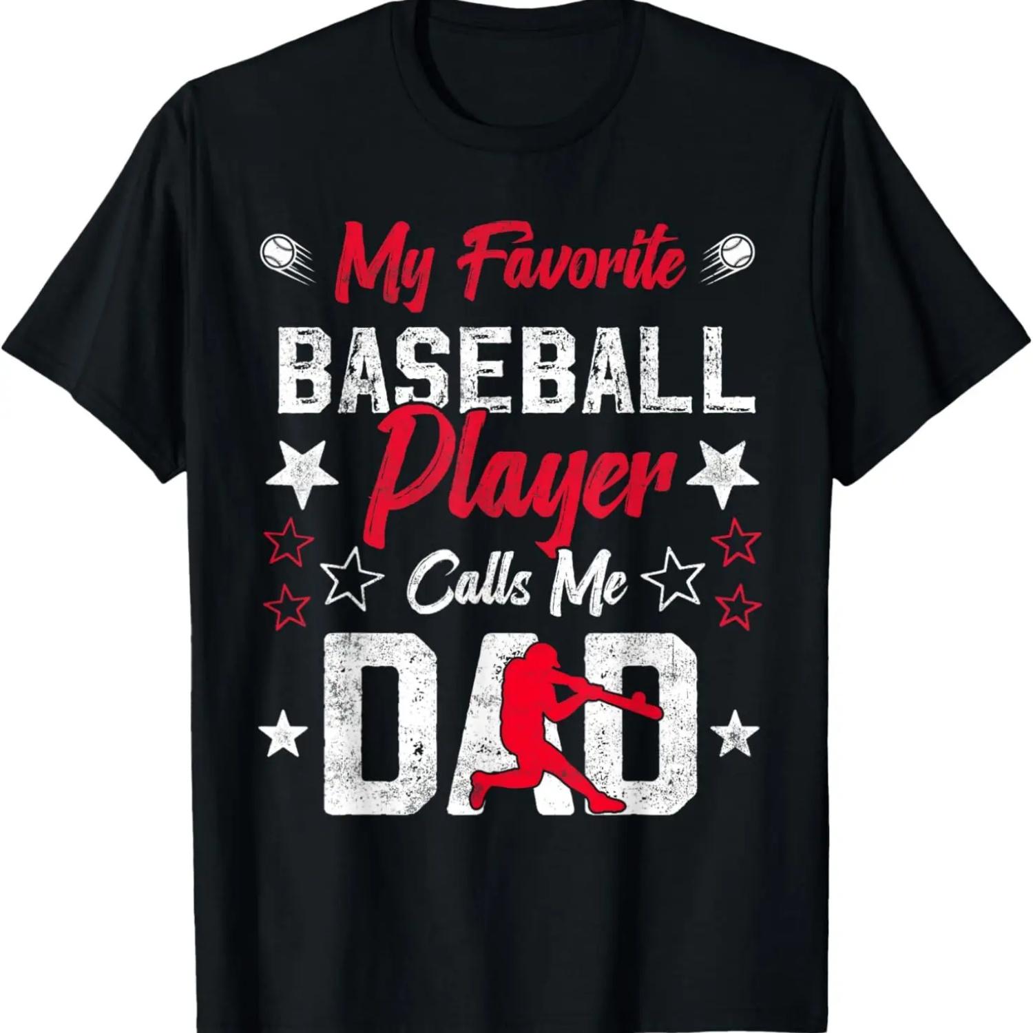 my favorite baseball player calls me dad funny baseball dad T-Shirt S чёрный
