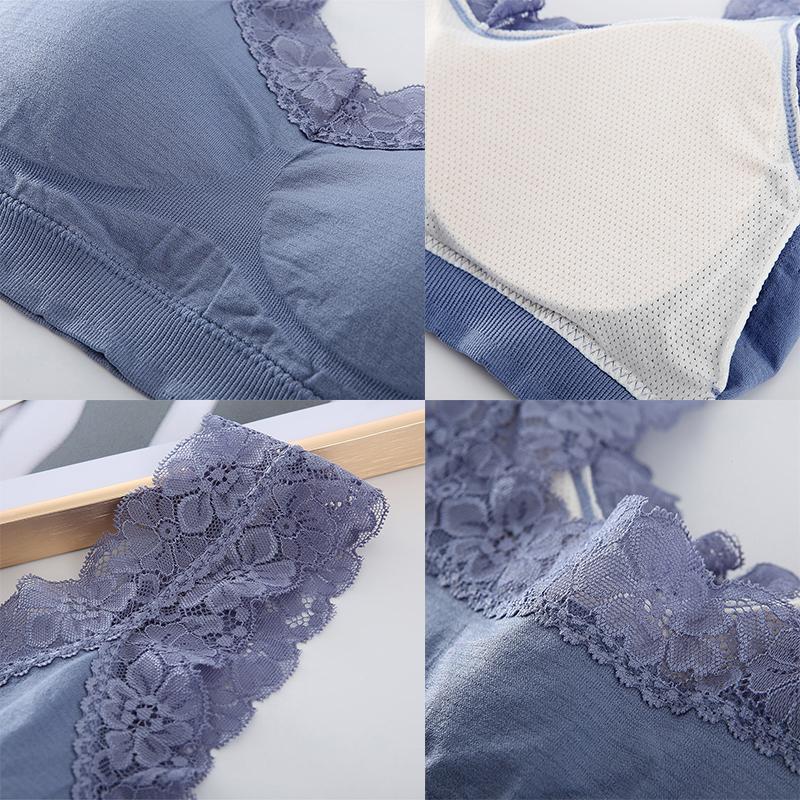 Damskie seksowne koronkowe kruszonki komfortowe biustonosze Push Up bez stalowych pierścieni bielizna krótki bez rękawów podkoszulek Camisole topy damskie