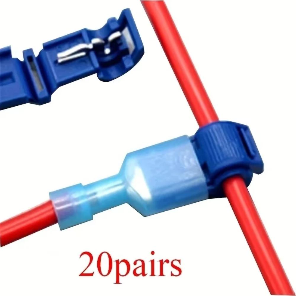 20 Pairs Of Quick Cable Connectors With Snap Lock Connection Terminals For Crimping And Non Stripping Quick Connection Terminals
