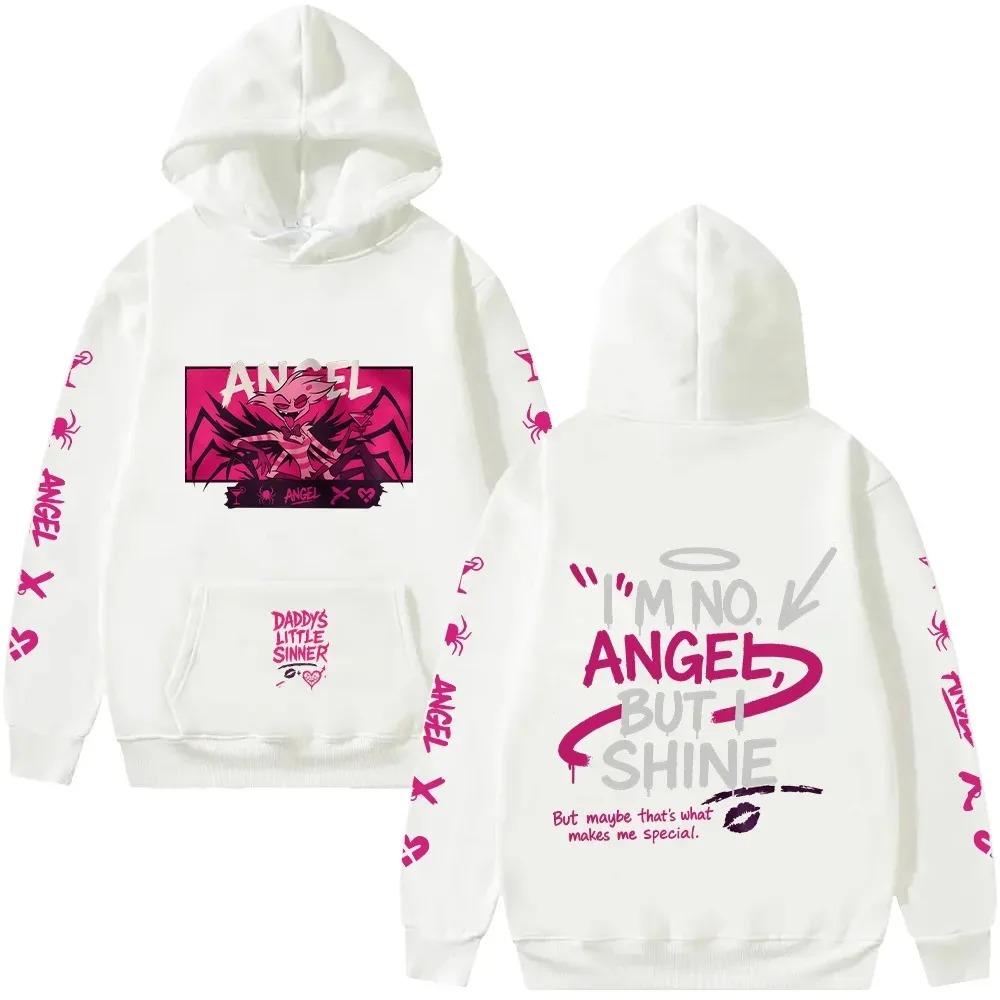 Felpa Angel Dust Hazbin Hotel Stampa Grafica Pullover Anime Pile Demoncore Carino Tagliente Trendy Oversize Abbigliamento Donna Uomo