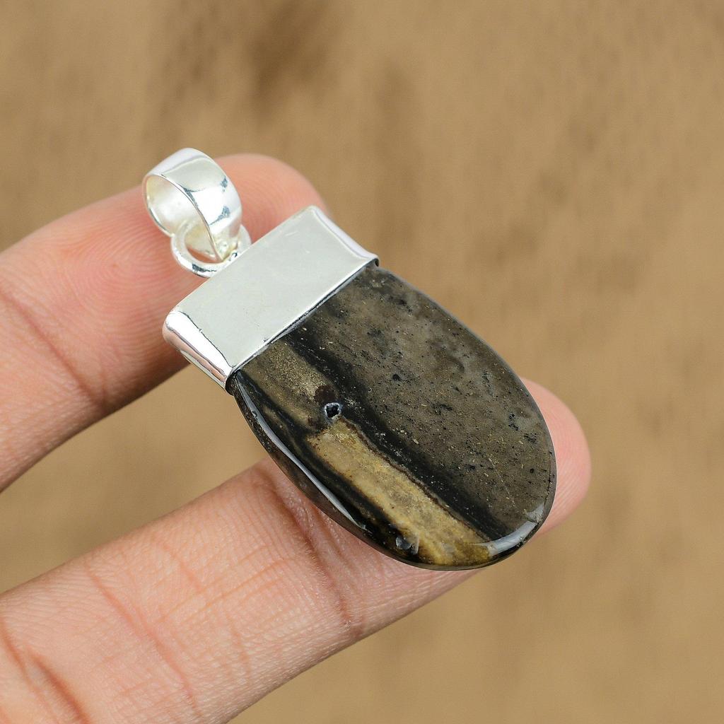 Natural Coconut Jasper Gemstone Jewelry 925 Sterling Silver Pendant For Girls