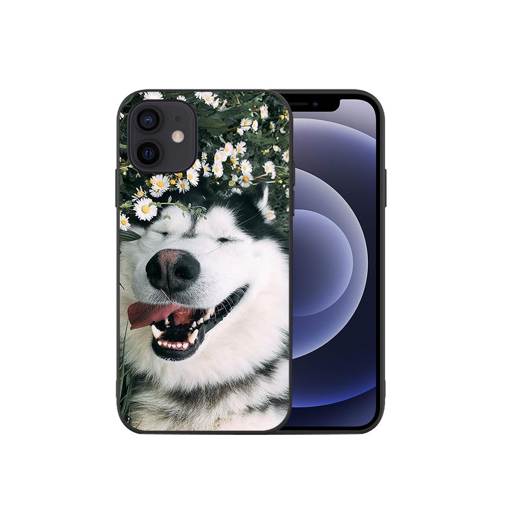 

Подходит для iPhone16 Чехол для мобильного телефона Мягкий чехол Новый XR Animal Puppy Забавный чехол для мобильного телефона Husky Собаки 15plus