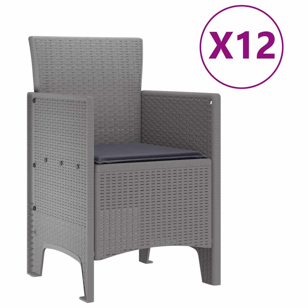 Garden Dining Set with Cushions Light Gray and Anthracite
