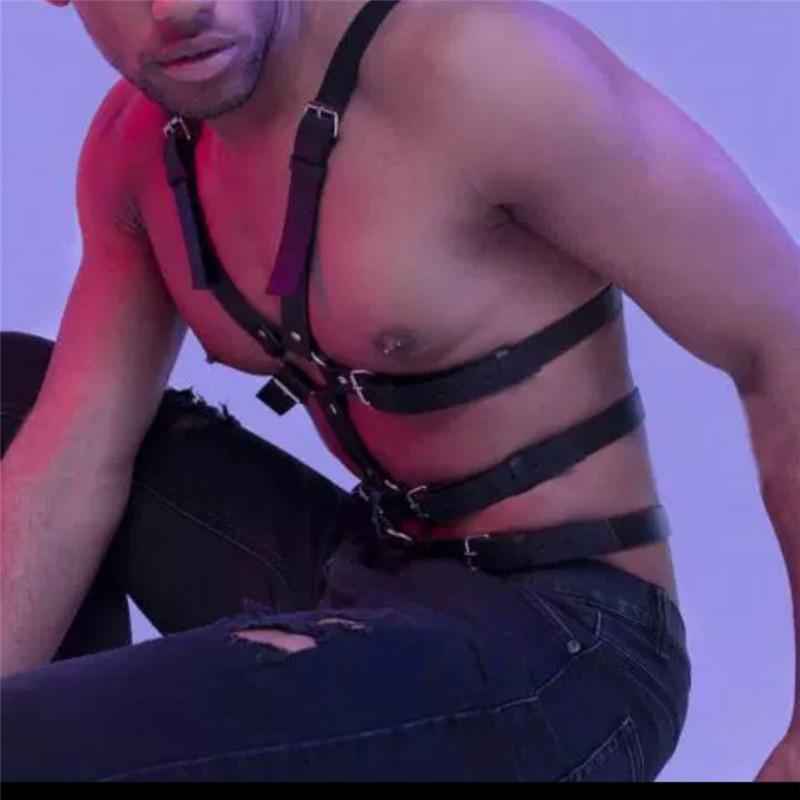 Sexy Adjustable Men Sexy Lingerie Leather Sexual Harness Men Rave Gay Clothing Fetish Full Body Harness Belt Strap For Sex