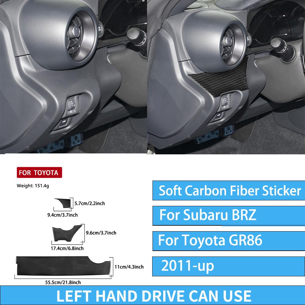 For Subaru BRZ/ For Toyota GR86 -up Carbon Fiber Decal Car Center Console Shift Panel Interior Decorative Stickers