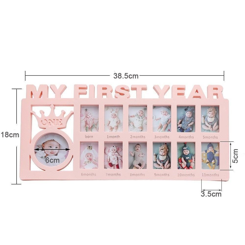 PP Newborn Photo Frame 0-12 Months Pictures Commemorative Album Cute Baby Keepsake Frame
