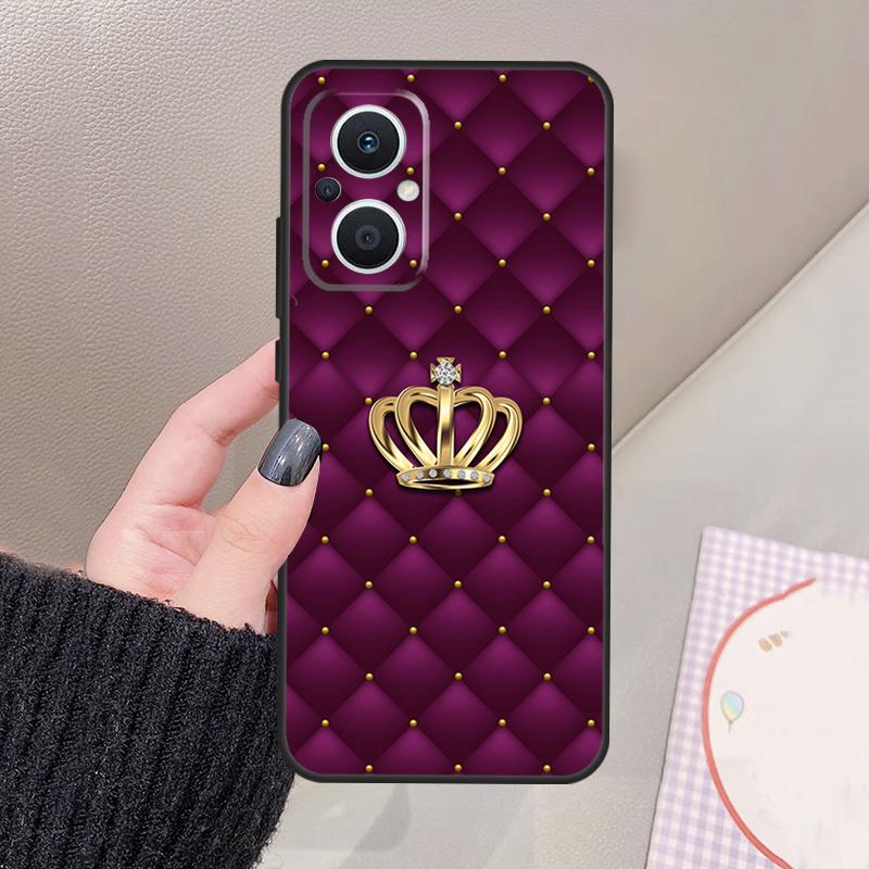 Quilted Texture Sofa Pattern Crown Funda For OPPO Reno 14 10 11 12 13 Pro 12F 11F 13F 14F 7 8 Lite OPPO Find X9 X8 X6 Pro Case