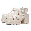 Roman hollow black sandals heightened thick-soled cm outer wear bag head single shoes foreign fashion casual explosive women's shoes