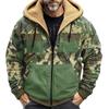 Giacca con stampa mimetica invernale da uomo, giacca casual da uomo con cappuccio e cerniera