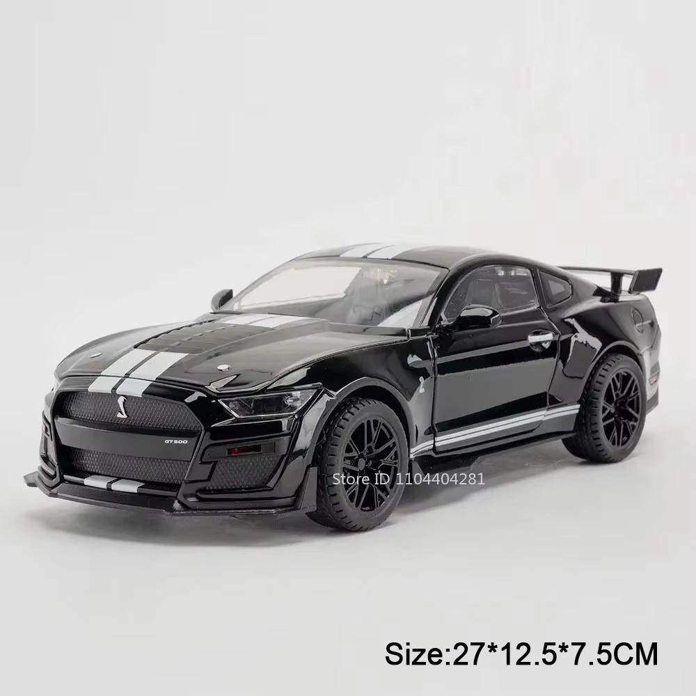 Large Size 1/18 Mustang Shelby GT500 Alloy Diecasts Sports Car Models 4 Doors Can Be Opened Metal Vehicles for Kids Toys Gifts