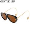Oversized Pilot Oval Punk Sunglasses Women 2026 Luxury Vintage Big Frame Double Beam Sun Glasses For Lady Outdoor Eyewear UV400