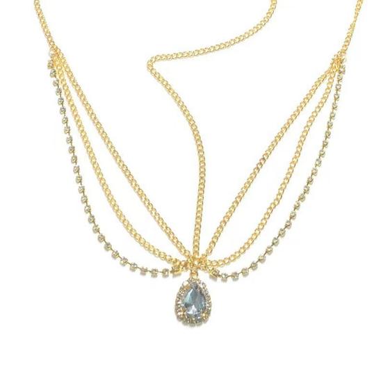 Forehead Chain Water Drop Pendant Decoration Adjustable Head Circumference Forehead Chain Hair Accessory