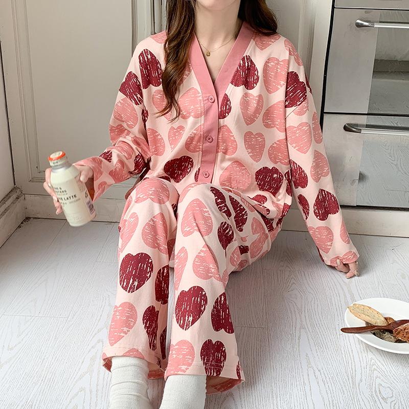 Set Pijama Damă 2024: Haine de casă cu mânecă lungă pentru primăvară, toamnă și iarnă. Perfect pentru Transmisiuni Live ale Micro-Afacerilor.