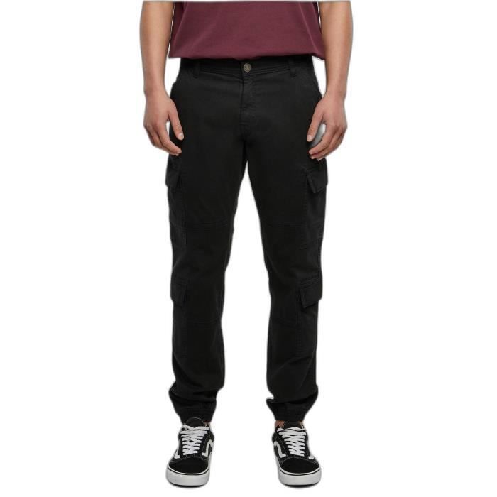 Jogging Cargo - Urban Classics - Twill - Noir - Mixte - Fitness - Sans Manche