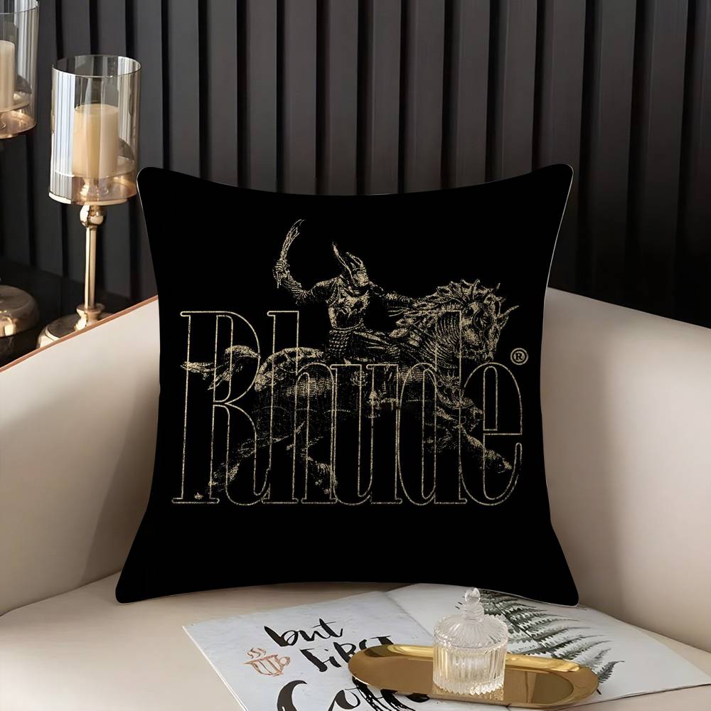 Fashion Brand R_RHUDEs Pillow Case Home Dorm Chair Back Short Plush Double-sided Printing Office Nap Time Cushion Cover