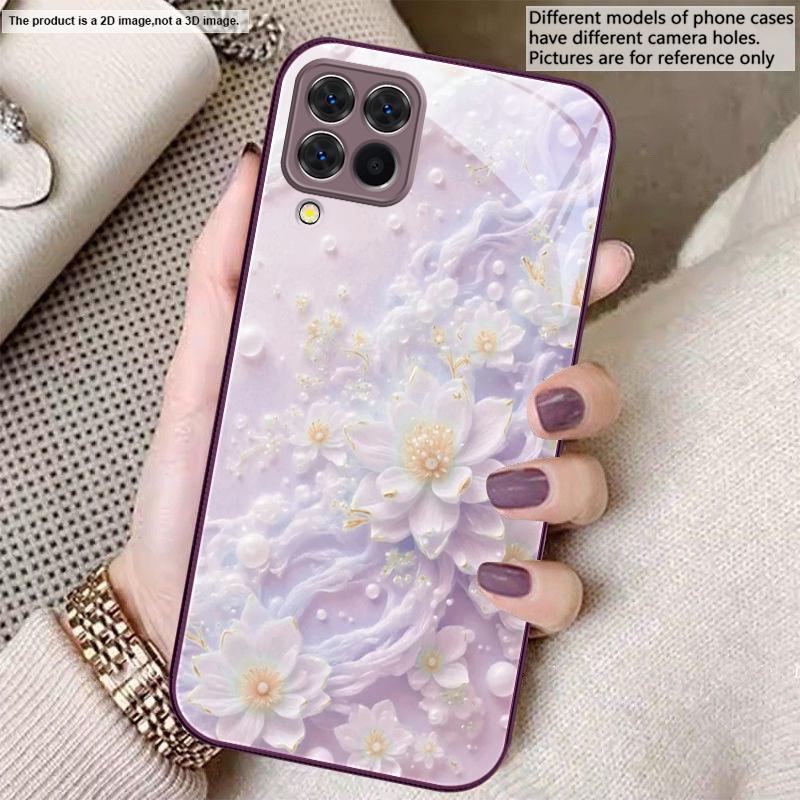 Schöne weiße Blumen Für Samsung A01 02 A03 Core 04 05 06 10 12 A13 14 5G 15 16 M02 12 Note 8 9 10 20 Glas Ultra Handyhülle