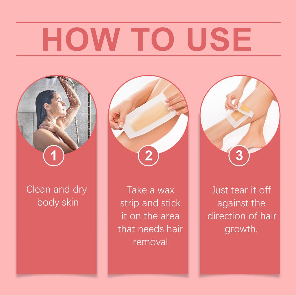 Hair Removal Wax Strip Professional Depilatory Cold Wax Strip Long Lasting Smooth Effective Gentle Body Facial Depilatory