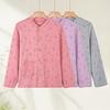 Women's Button Down Cotton Shirt Long Sleeve Floral Print Shackets Casual Fall Spring Lightweight Jacket with Pockets