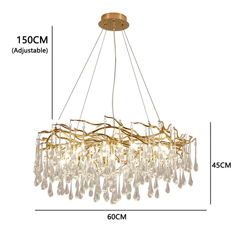 New Modern Luxury Crystal Chandelier Lighting LED Ceiling Chandelier Dining Room Pendant Light Living Room Decor Cristal Lustre
