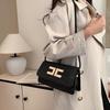 Black Sophisticated Crossbody Purse With Unique Design Perfect For Fashionforward Women