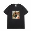 Fun Dog Printed Men's T-Shirt Summer Vintage Kawaii Men's Women's Surfing Beach T-Shirt Unisex Breathable Casual Top