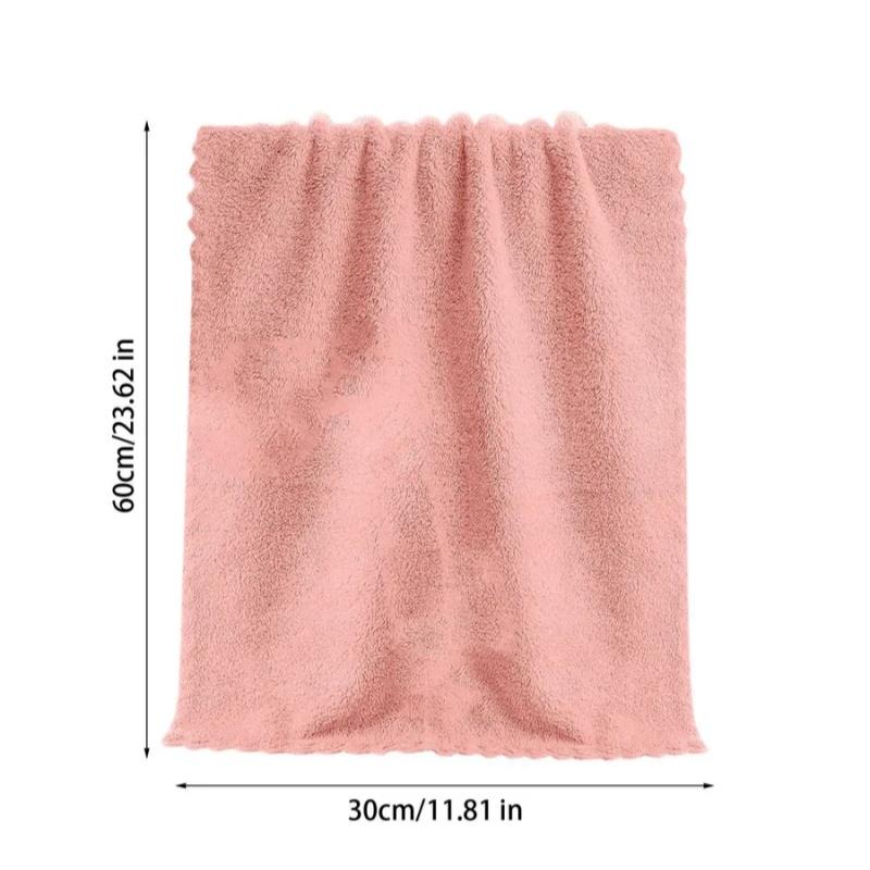 Soft Coral Fleece Face Towel High Absorbent Solid Color Washcloth for Home Bathroom Use