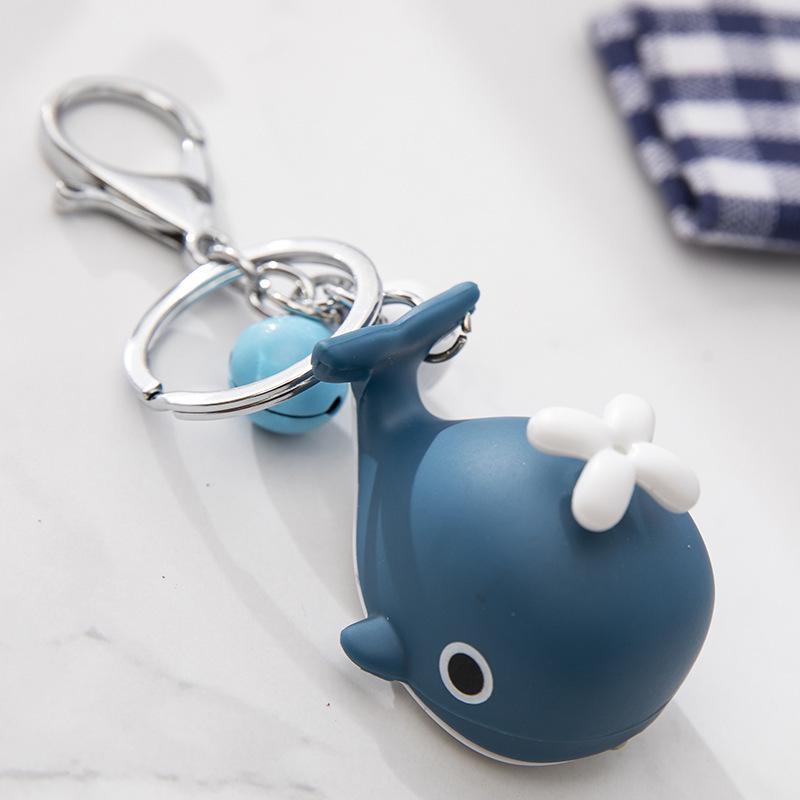 Whale LED Sound Keychain Mini Flashlight & Bag Pendant