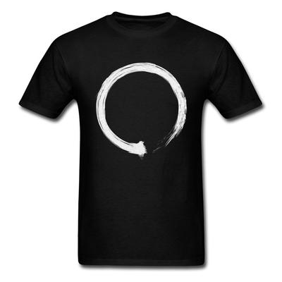 Zen Enso White Tshirt For Men Black Tshirt Minimalist T Shirt High Quality Cotton Clothes Custom Chinese Style Tops  Tees XL