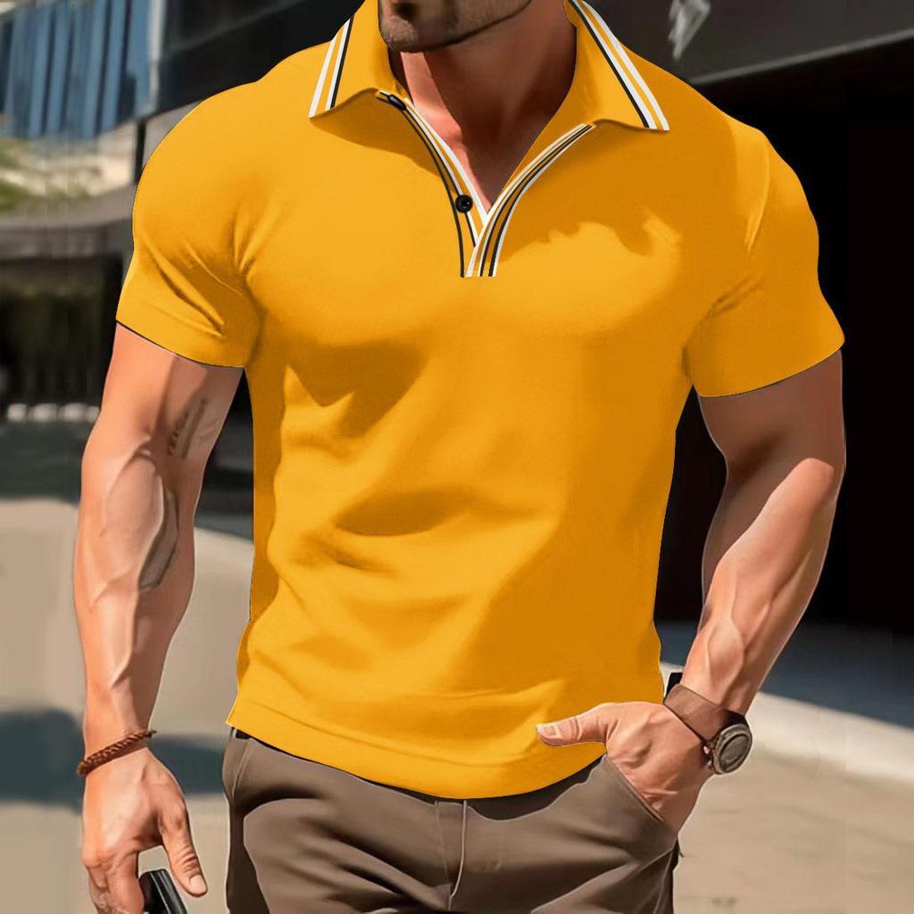 Men's Casual Polo Shirt Collar Versatile T-shirt Top