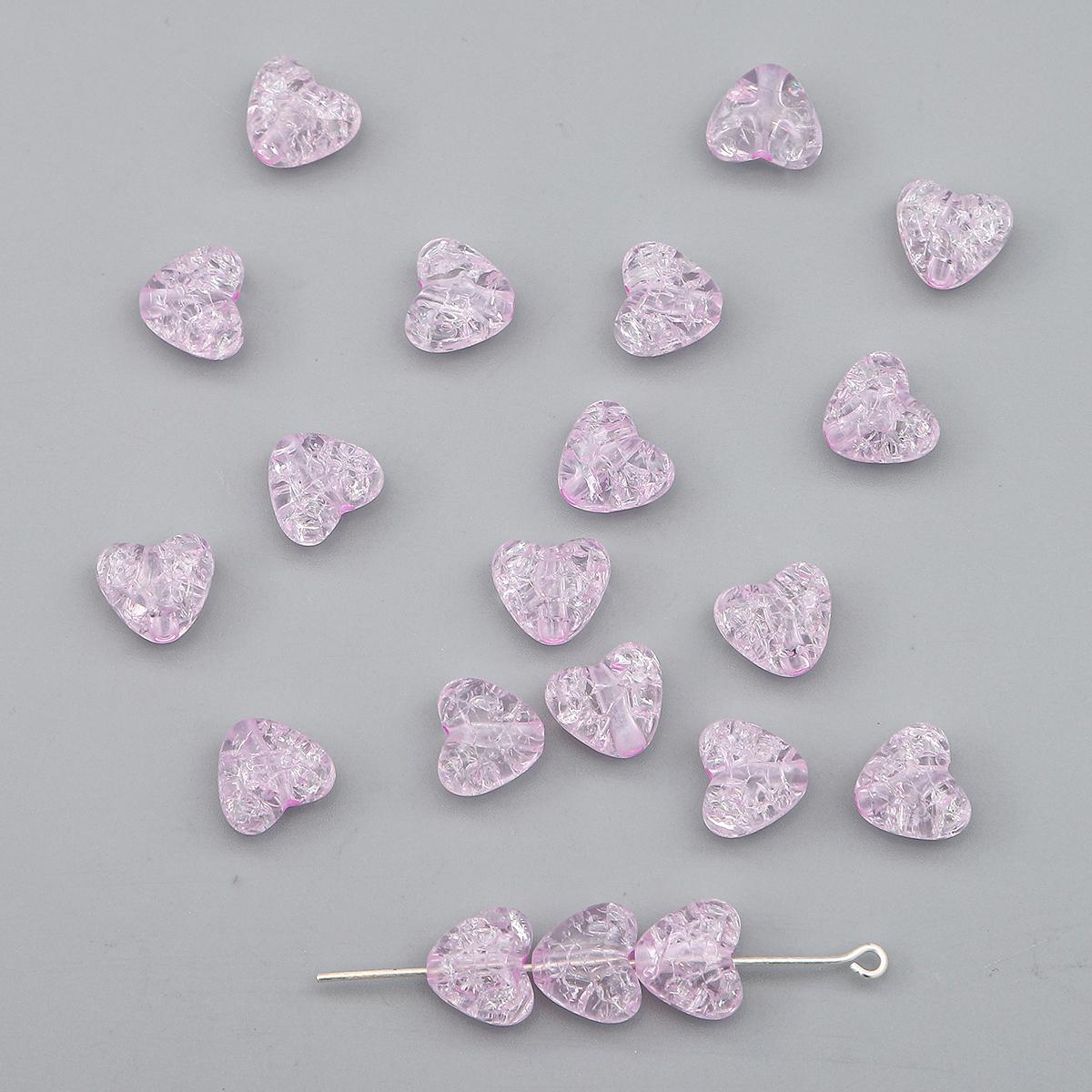 

55/70 шт. пластиковые акриловые бусины в форме сердца, модные свободные бусины-разделители для изготовления ювелирных изделий, сделай сам, шпилька, серьги, ожерелье, ручная работа 10x9mm 70pcs фиолетовый