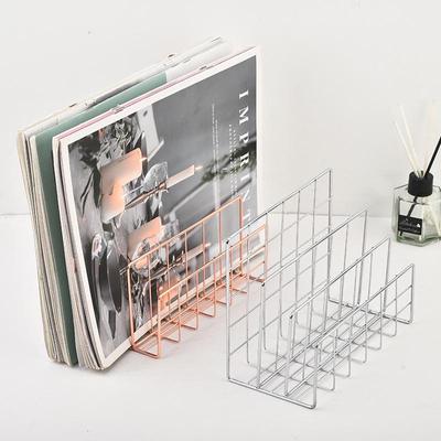 Nordic Wrought Iron 3-Grid Bookshelf Organizer