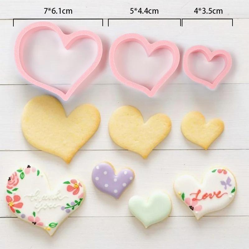 Jam Sandwich Cookie Cutter Biscuit Mold 3D Christmas Plastic Pressable Fondant Cookie Stamp New Year Cake Decor Baking Tools