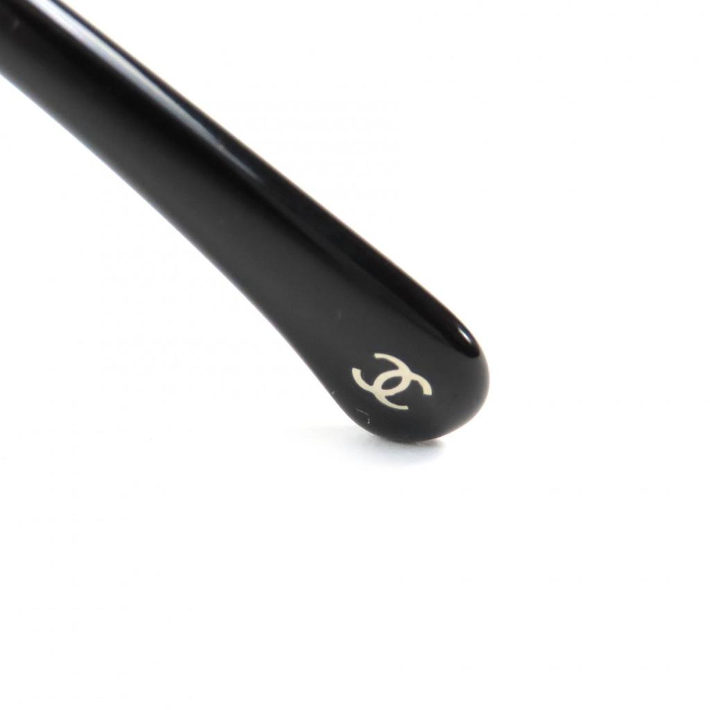 Excellent CHANEL Sunglasses COCO Mark Panto Shape Frame: Silver Black Women 4242 c.124/S6 Used