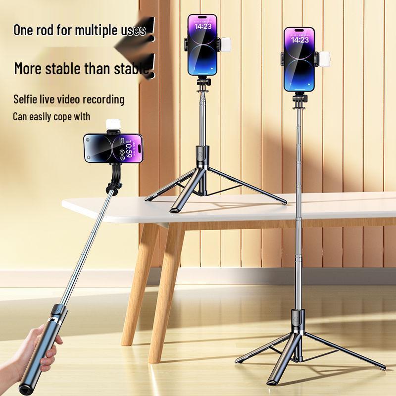 Portable Bluetooth Selfie Stick with Remote, Tripod Stand for Photography and Streaming, Foldable and Ideal for Travel