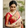 Nuovo Lancio - Morbido Saree di Seta Litchi con Ricco Pallù e Lavoro Jacquard su Tutta la Superficie
