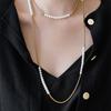Irregular long beaded pearl double-layer necklace light luxury temperament sweater chain niche simple necklace