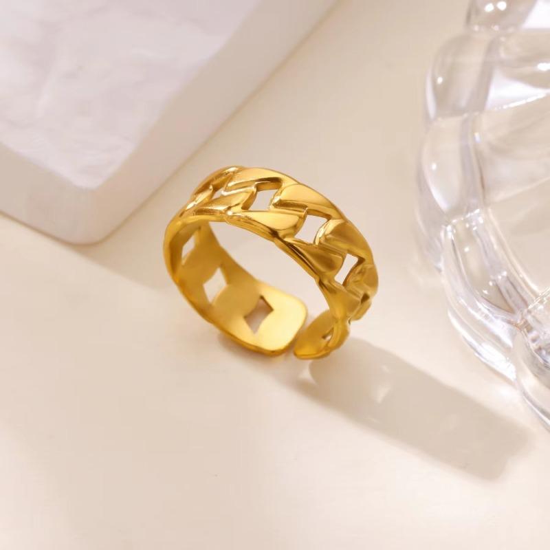 

New stainless steel plated k color zircon ring women s daily versatile simple temperament medieval ring