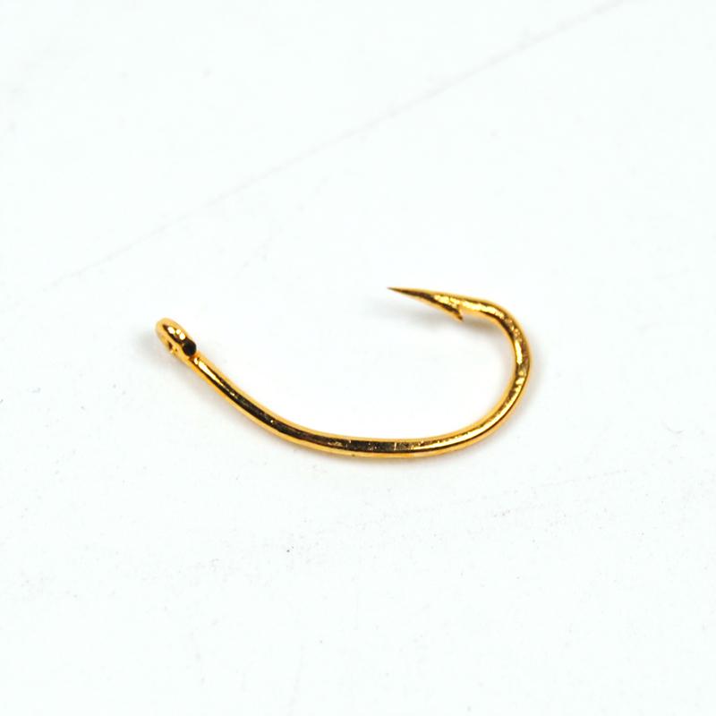50pcs Gold Color Fly Tying Scud Nymph Hook Caddis Midge Shrimp Fly Tying Fish Hooks Size 10 12 14 16